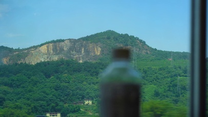 4k旅行行驶高铁车窗外风景