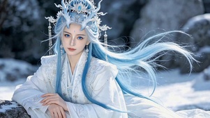 古风蓝发冰雪美人
