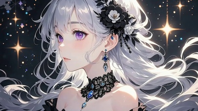 4K 银夜黑蔷少女