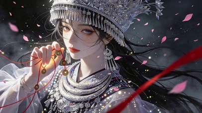 苗族银饰古风美少女