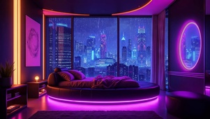 赛博朋克霓虹房间