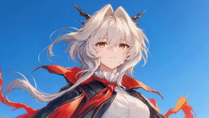 白龙少女 黑红披风