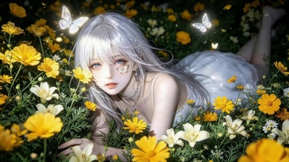 鲜花蝴蝶猫咪