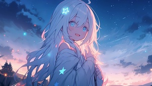 星空と少女