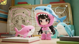 打招呼的小鲨鱼