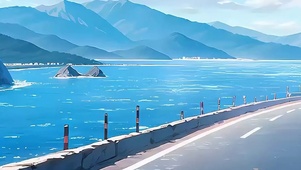 蓝天白云公路带鱼屏