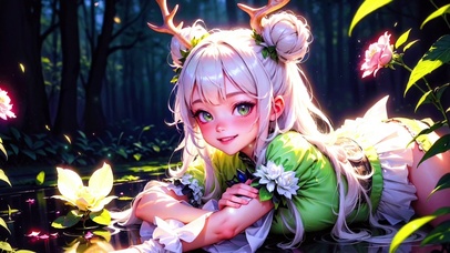 可爱鹿角小仙女