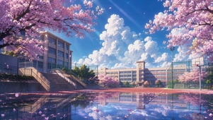 学校的樱花