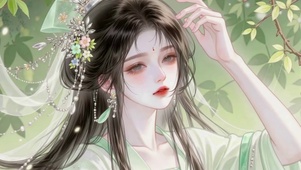 古风青衣甜美女孩