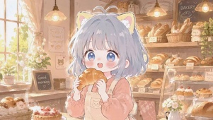 温馨面包店猫耳可爱少女