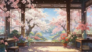 春天的樱花树
