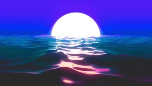 海面圆月