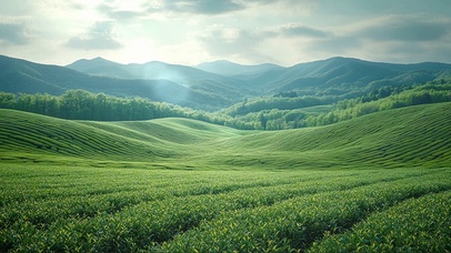 清新绿色连绵茶园