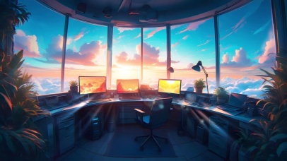 4K云海办公室（黄昏）