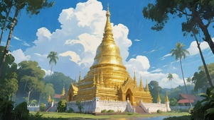 蓝天阳光宏伟建筑