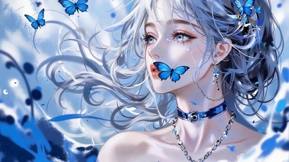 蓝调少女与蝶