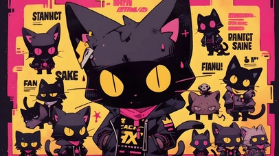 酷酷夹克小黑猫