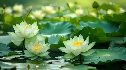 绿色护眼治愈荷花