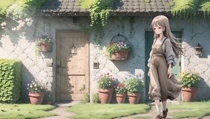 唯美治愈绿色典雅少女