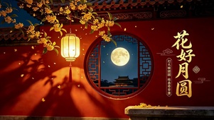 花好月圆古风宫墙月夜