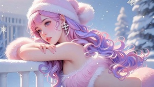 粉色系冬日少女