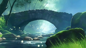 护眼绿景树木河流