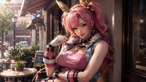 粉发兔耳少女