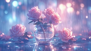 雨中玫瑰