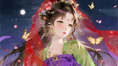 红纱倚月