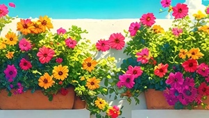 护眼花草树木带鱼屏