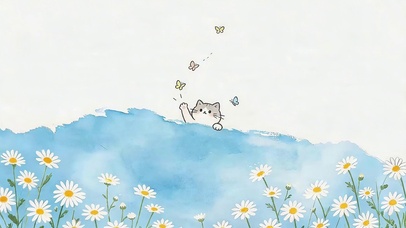 可爱鲜花猫咪