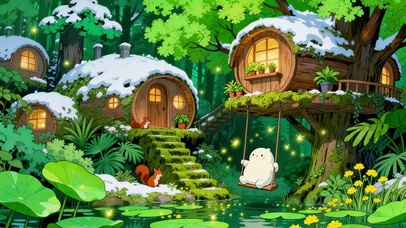 雪天森林小屋