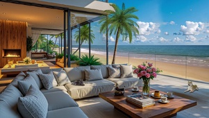 海景客厅落地窗