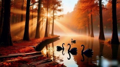 昼夜交替天鹅湖