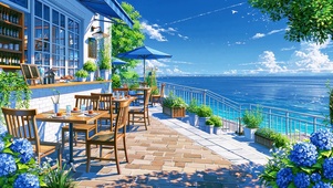 海边动漫风景