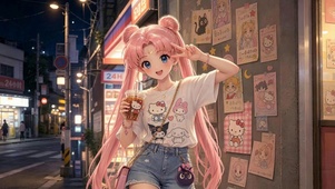 街头可爱月野兔