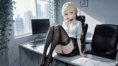 治愈办公室黑丝女孩