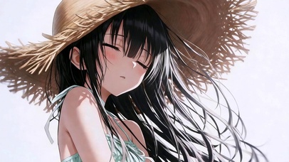 夏日草帽少女