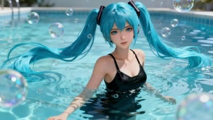 梦幻泳池甜美少女