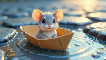 纸船上的小老鼠