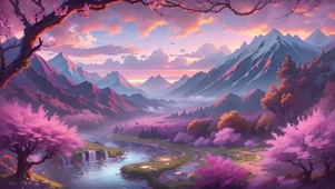 粉色晚霞