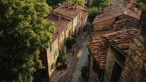 穿梭古城傍晚黄昏巷道