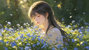 小清新鲜花女孩