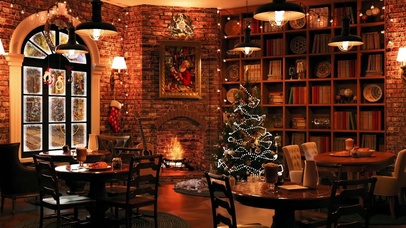 圣诞咖啡厅氛围