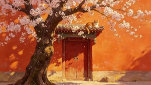古城屋檐上猫咪