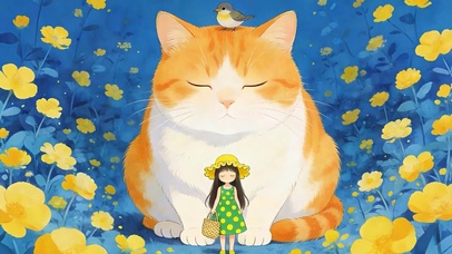 可爱猫咪与女孩