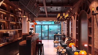 万圣节咖啡厅氛围