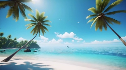 浪漫大海沙滩蓝色海洋