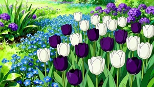 花潮小清新紫白交织的春日花境