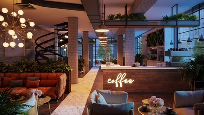 精致的舒适咖啡馆